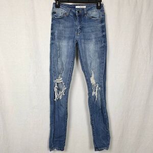 KanCan Mid Rise Distressed Skinny Jeans Sz 5/26